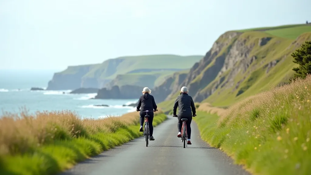 Coastal cycling path with ocean views and scenic cliffs