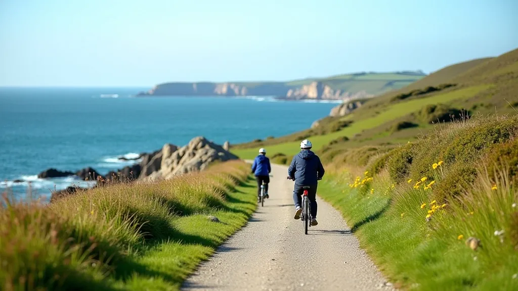 Déise Greenway coastal cycling route in Dungarvan, Waterford with ocean views